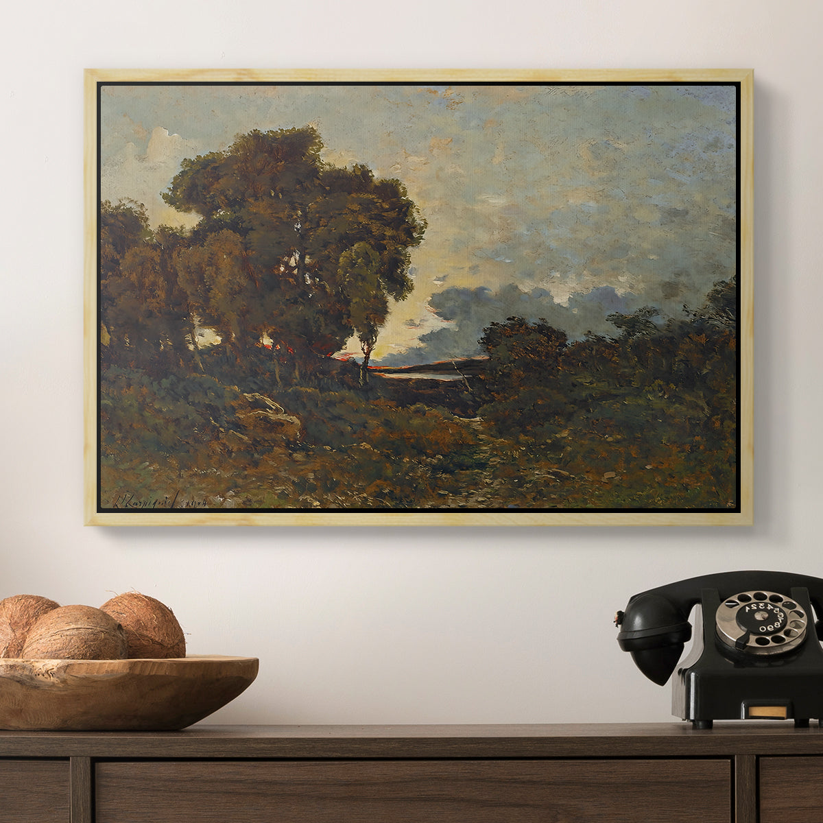 Sunset on the Allier (Soleil couchant sur l'Allier), 1904 - Floater Framed Canvas Print