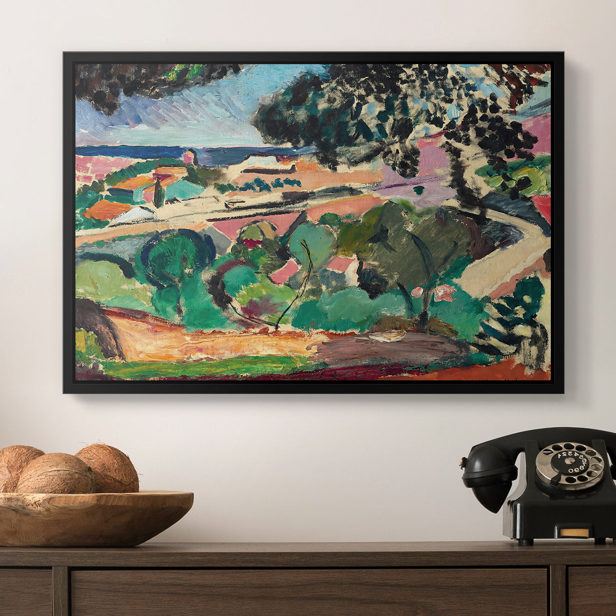 Landscape at Collioure, 1907 - Floater Framed Canvas Print