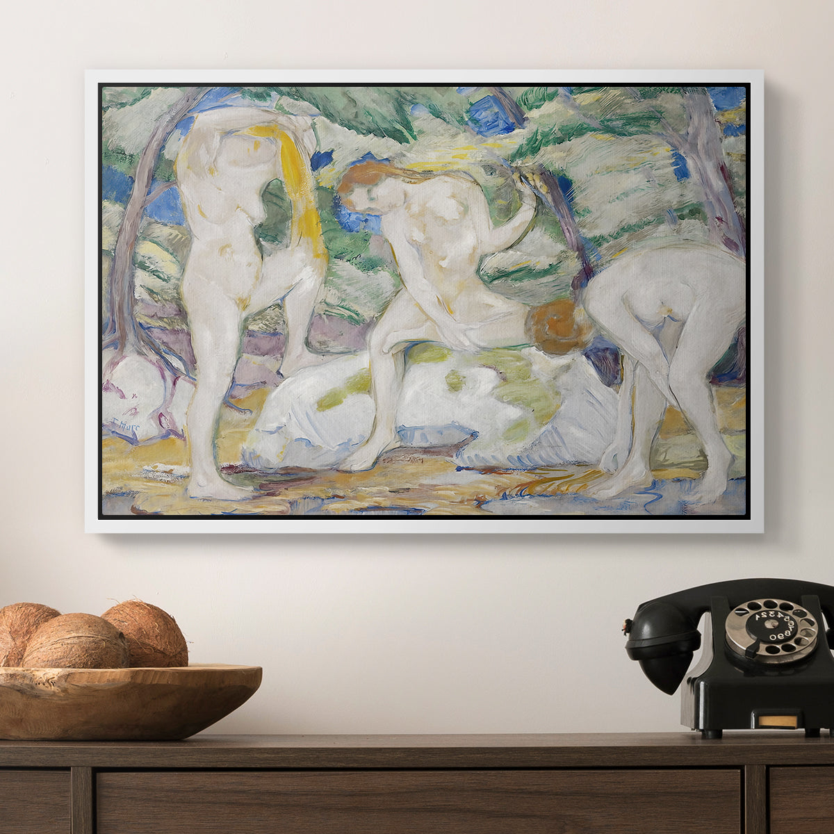 Bathing Women, 1910 - Floater Framed Canvas Print