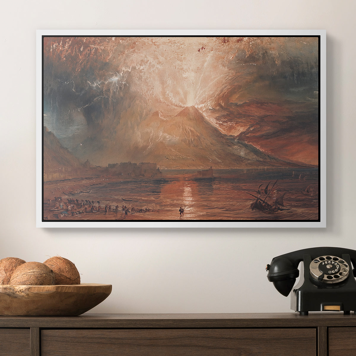 Vesuvius in Eruption, c. 1817 - Floater Framed Canvas Print