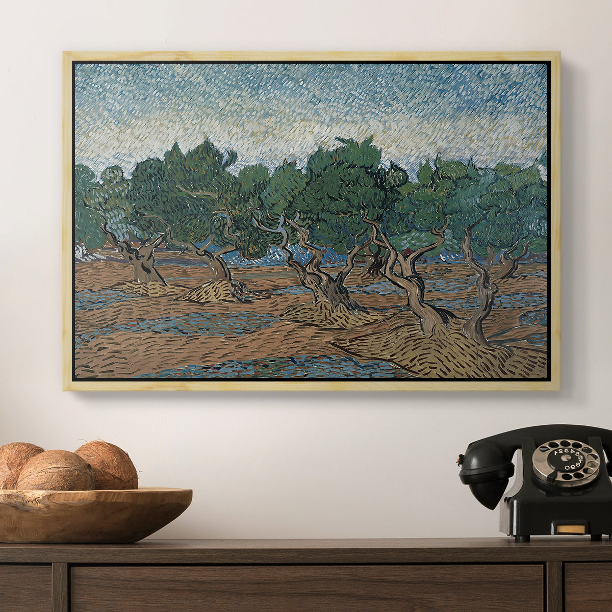 Olive Trees, 1889 - Floater Framed Canvas Print