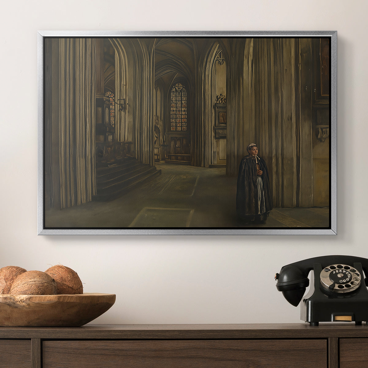 Interior of a Church, 1871 - Floater Framed Canvas Print