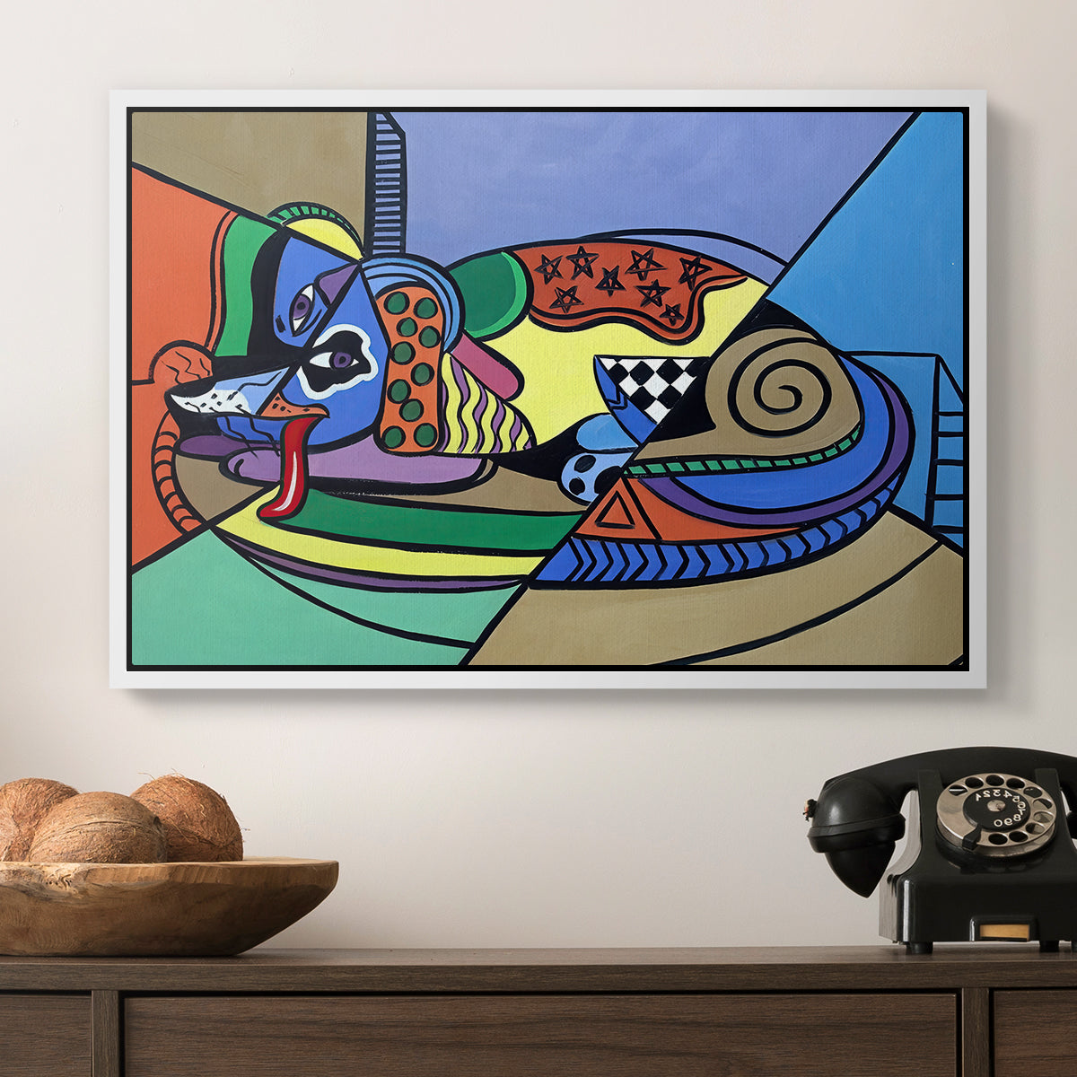 A Dog Named Picasso - Floater Framed Canvas Print