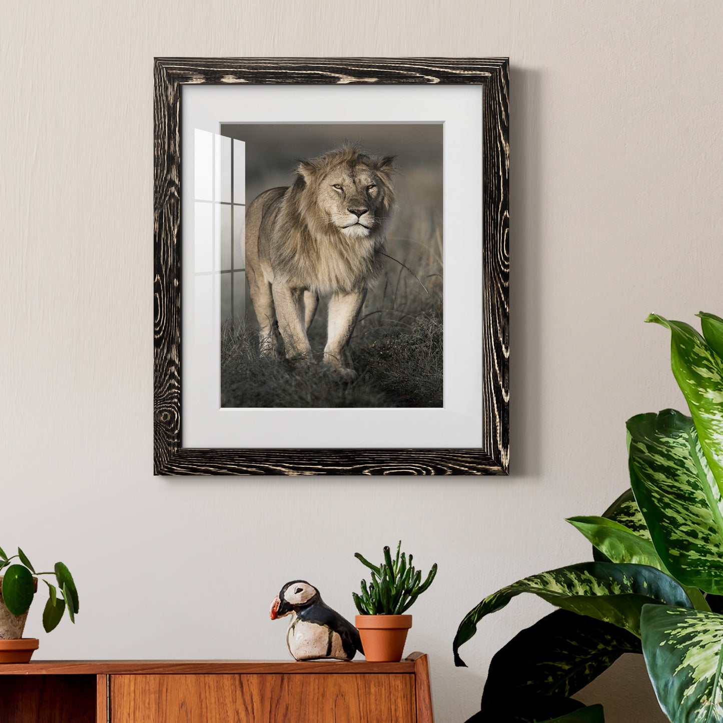 Morning Walk in Masai Mara - Premium Framed Print - Distressed Barnwood Frame - Ready to Hang