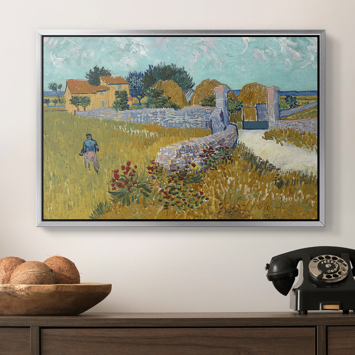 Farmhouse in Provence, 1888 - Floater Framed Canvas Print
