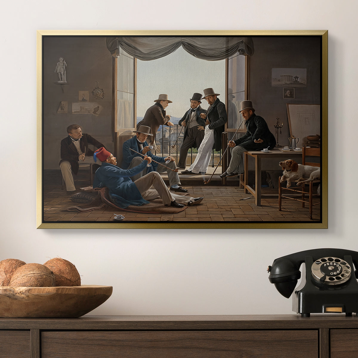 A Group of Danish Artists in Rome, 1837 - Floater Framed Canvas Print
