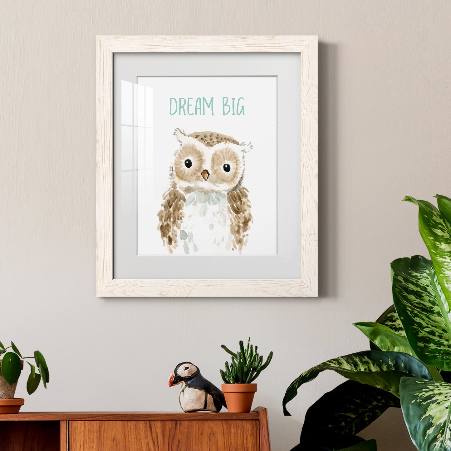 Dream Big Owl - Premium Framed Print - Distressed Barnwood Frame - Ready to Hang