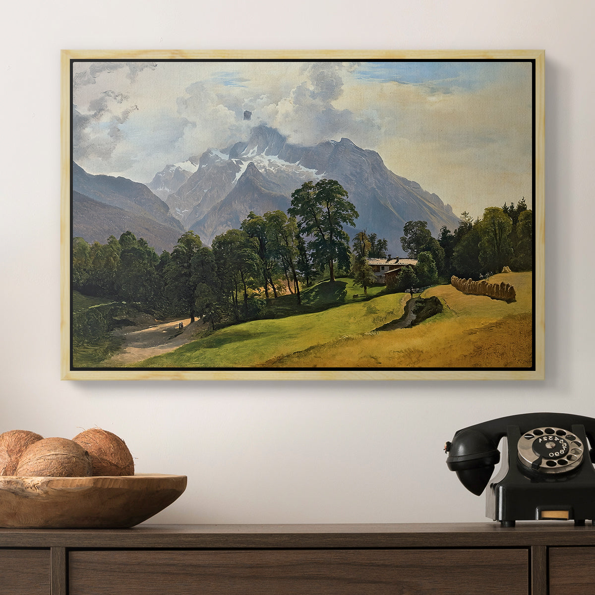 Mountains in Berchtesgaden - Floater Framed Canvas Print