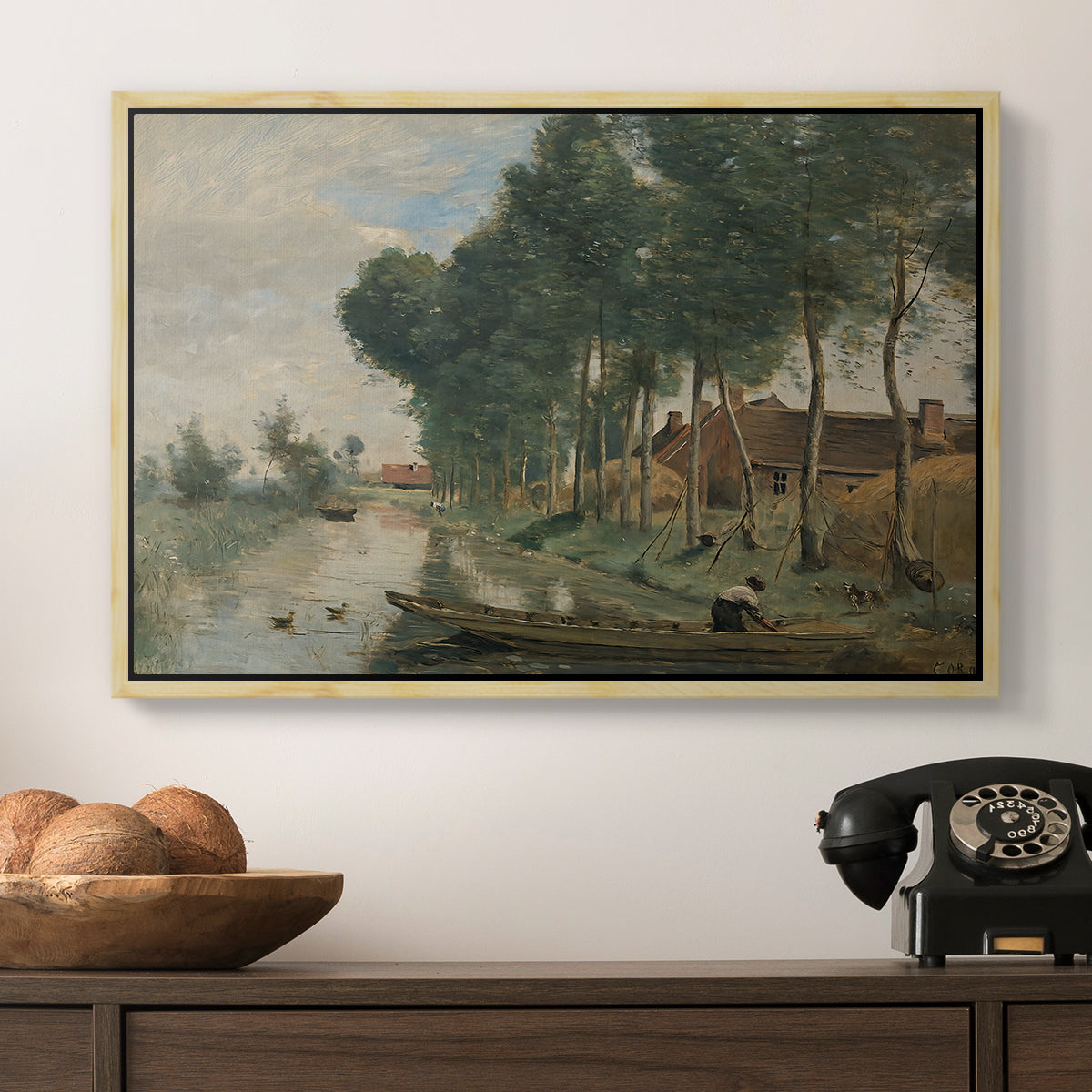 Landscape at Arleux-du-Nord, c. 1871-1874 - Floater Framed Canvas Print