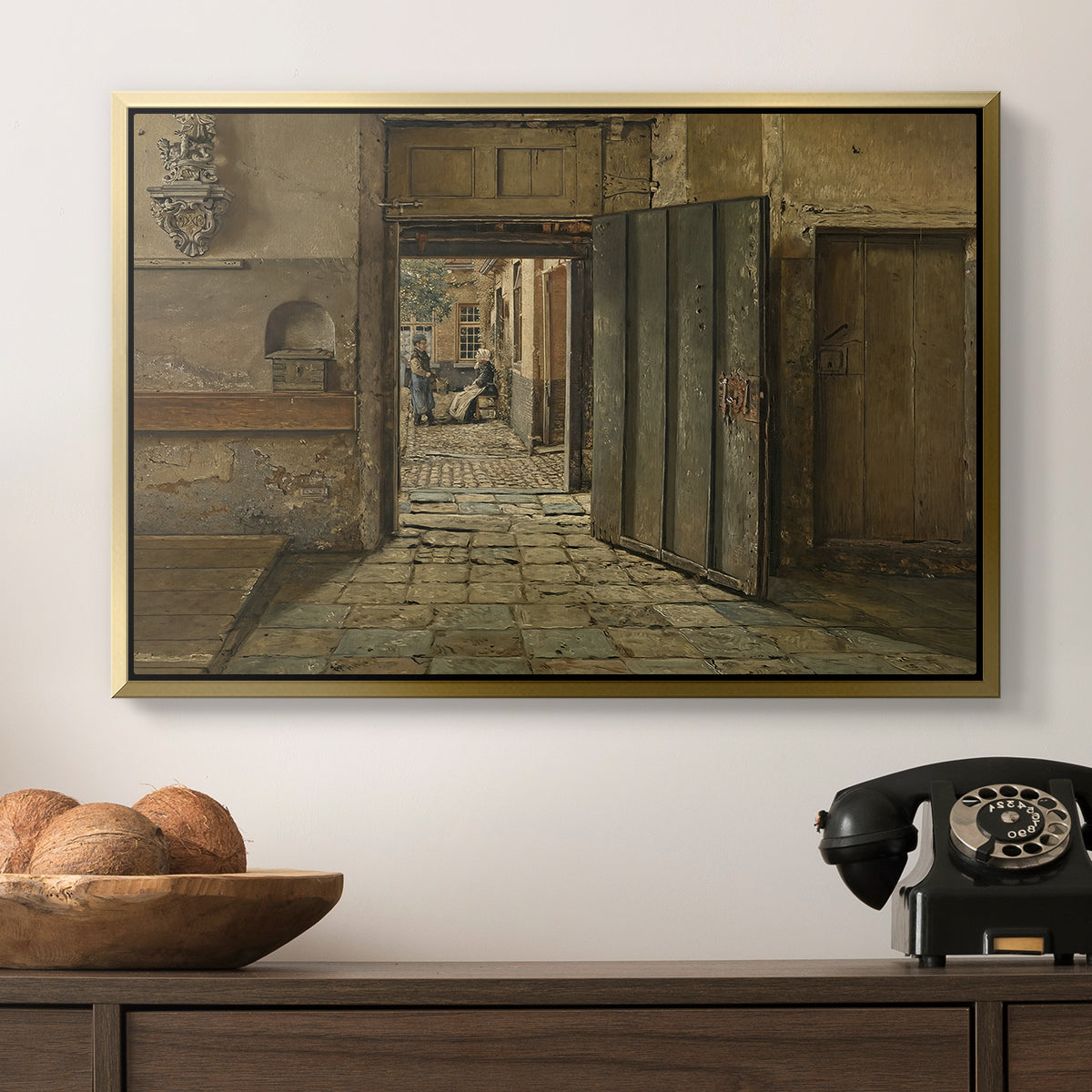 The Conversation, 1884 - Floater Framed Canvas Print