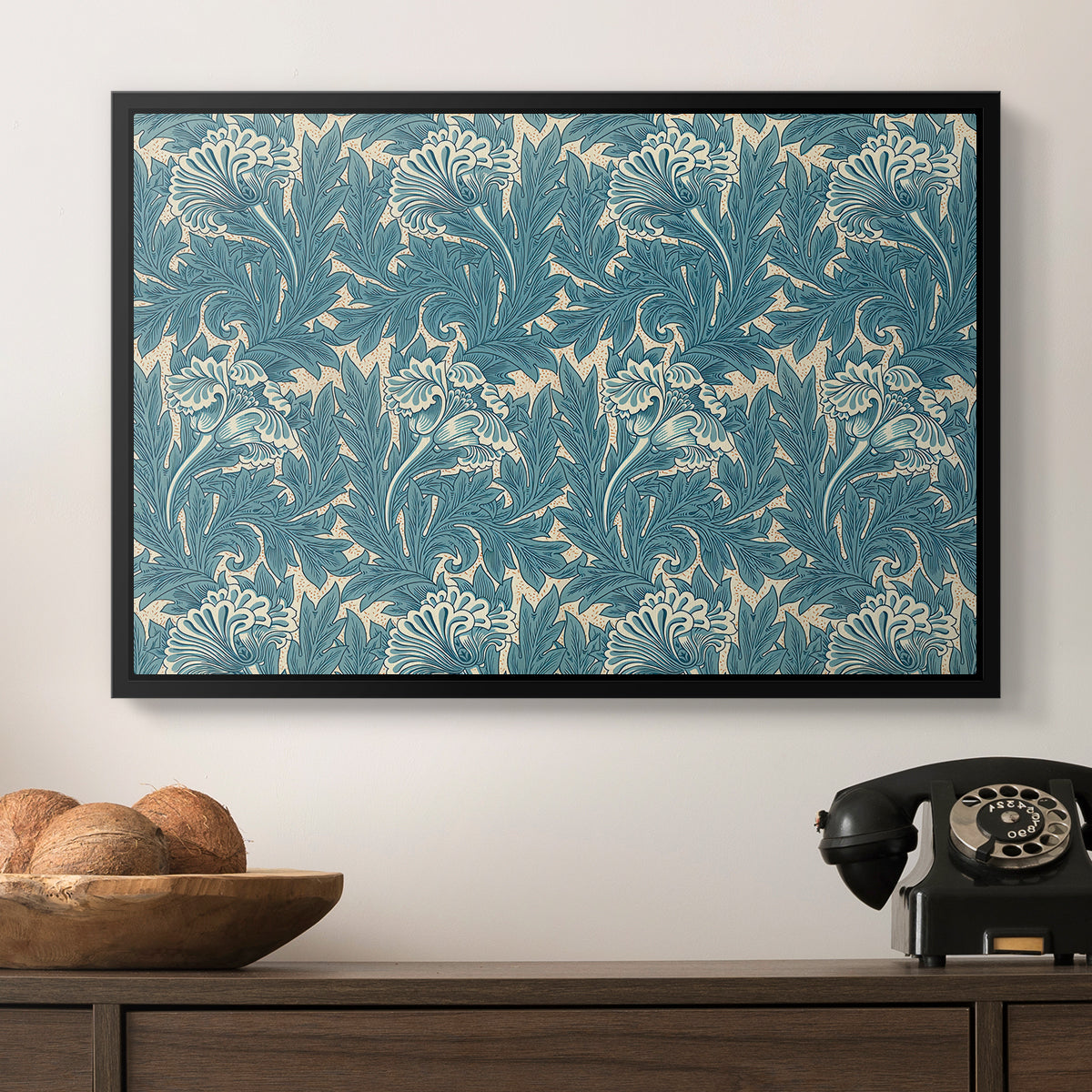 Tulip (Teal), 1875 - Floater Framed Canvas Print