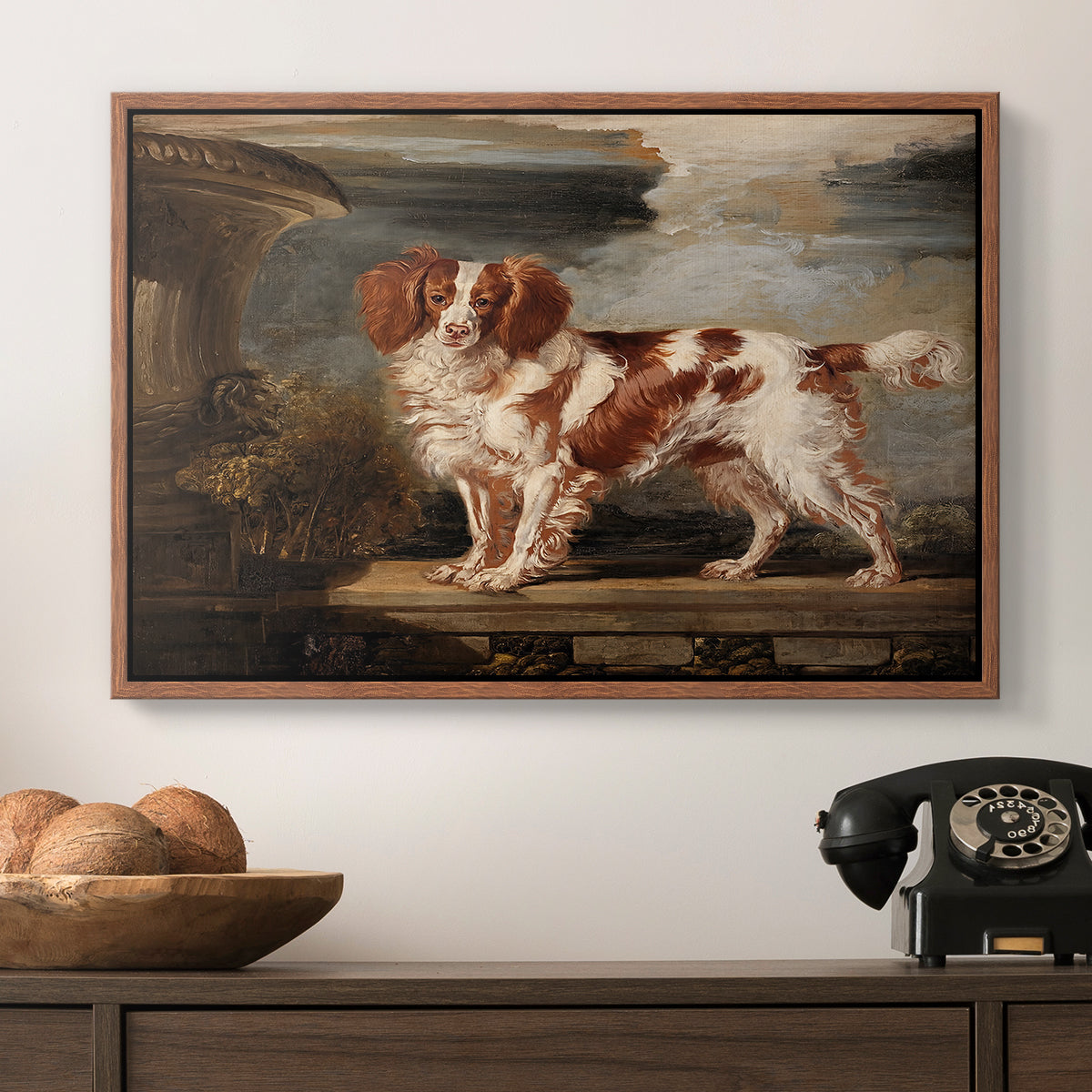 Portrait of Dash, a Favourite Spaniel, Property of Lady Frances Vane-Tempest, 1819 - Floater Framed Canvas Print