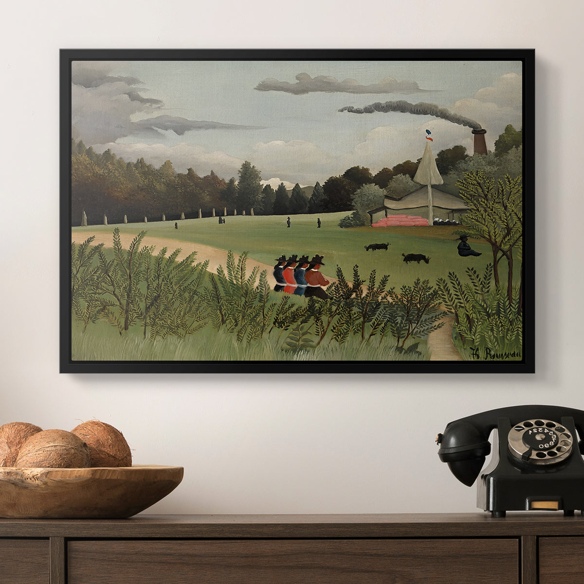 The Chair Factory at Alfortville, 1897 - Floater Framed Canvas Print
