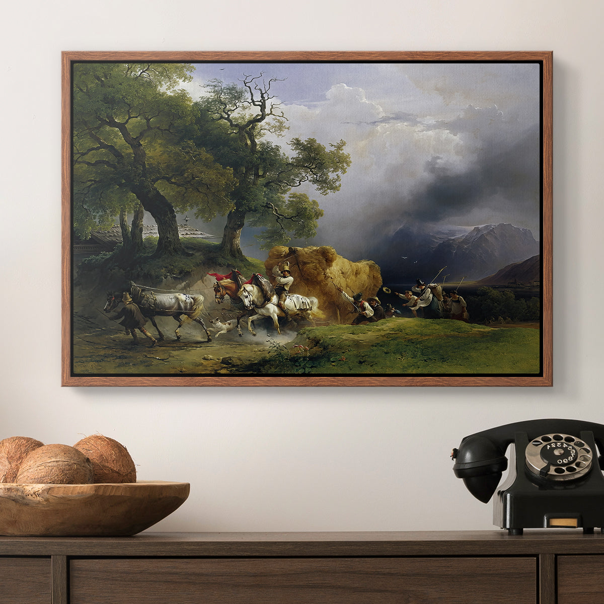 The Harvest Wagon (Der Heuwagen), c. 1850 - Floater Framed Canvas Print
