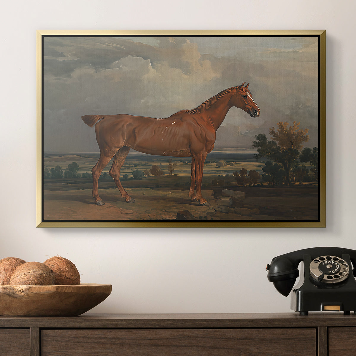 Hunter in a Landscape, 1810 - Floater Framed Canvas Print