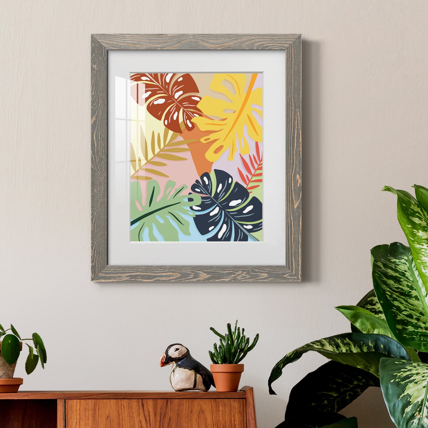 Tropical Foliage II - Premium Framed Print - Distressed Barnwood Frame - Ready to Hang