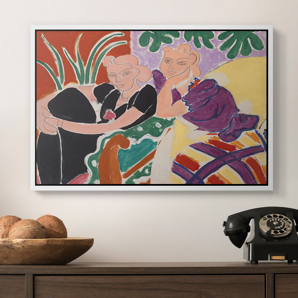 The Conversation, 1938 - Floater Framed Canvas Print