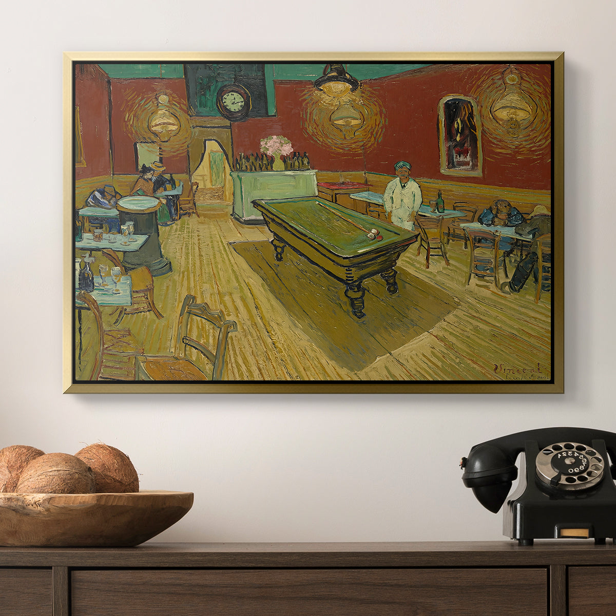 The Night Café, 1888 - Floater Framed Canvas Print