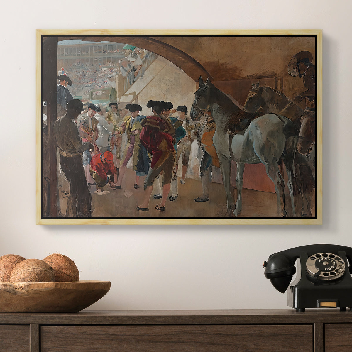 Before the Bullfight (Antes de la corrida), c. 1900 - Floater Framed Canvas Print