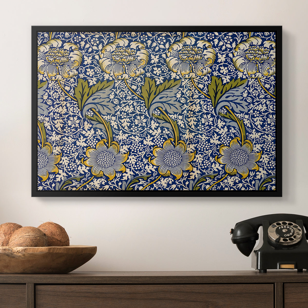 Kennet - Indigo/Gold, 1883 - Floater Framed Canvas Print