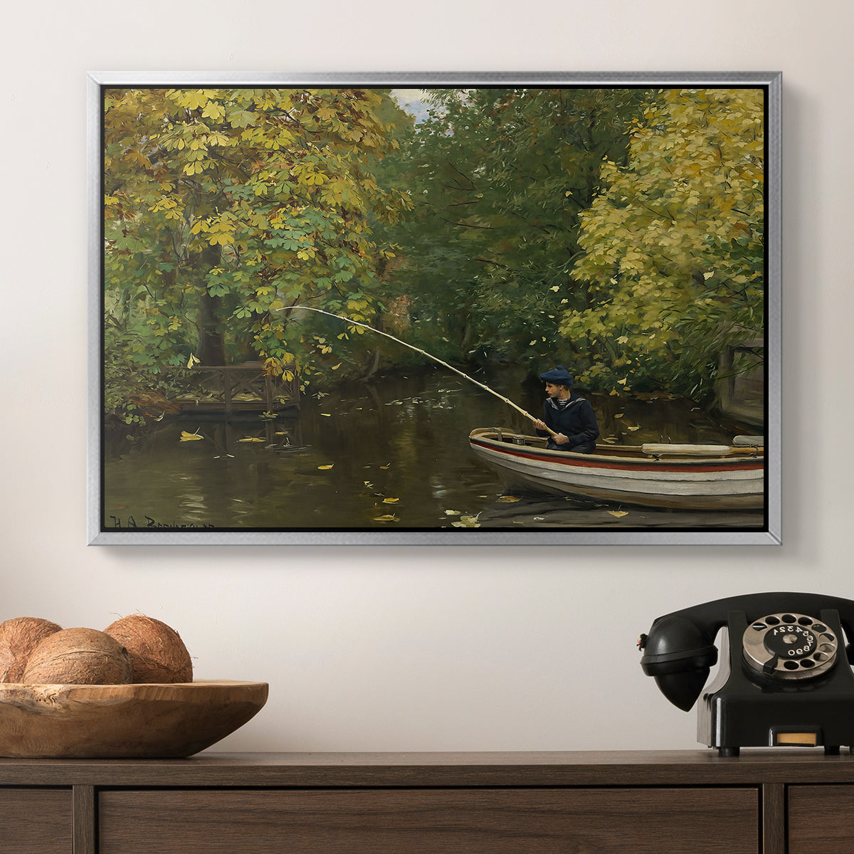 Fishing Boy, c. 1890 - Floater Framed Canvas Print