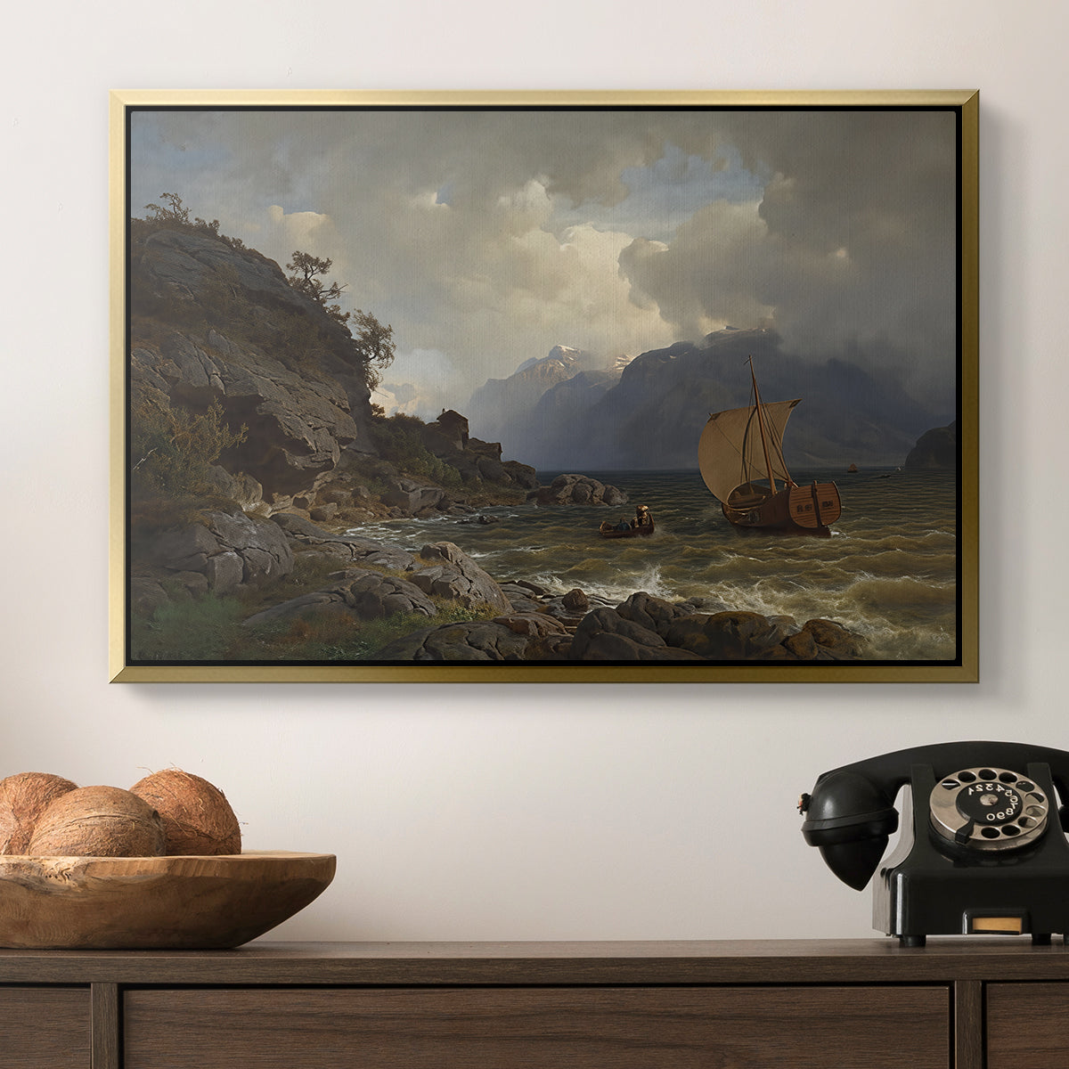 From the Western Coast of Norway, 1862 - Floater Framed Canvas Print