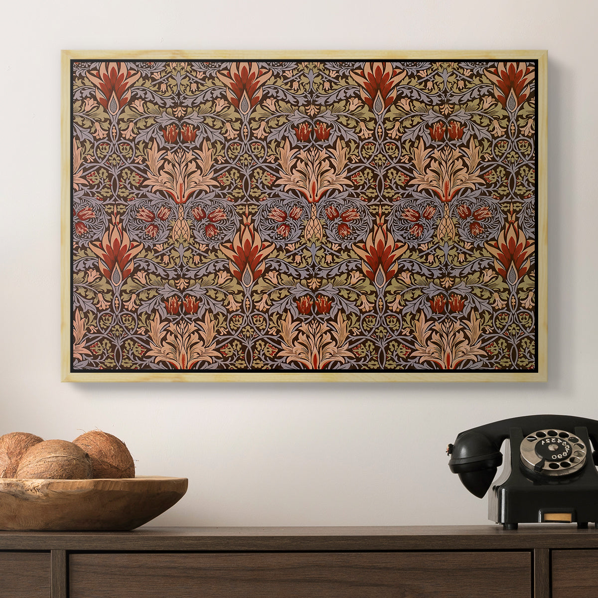 Snakeshead - Red/Cumin, c. 1876 - Floater Framed Canvas Print