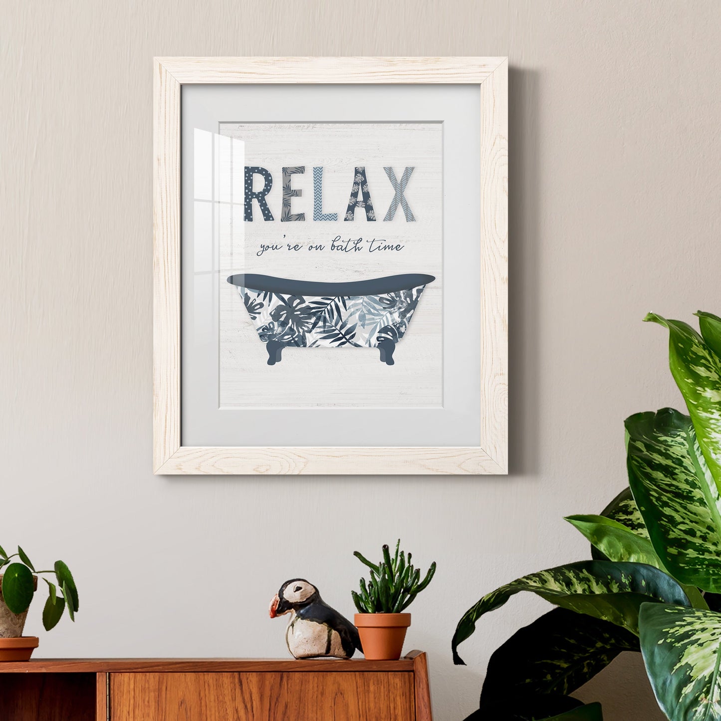 Palm Bath I - Barnwood Framed Art Print