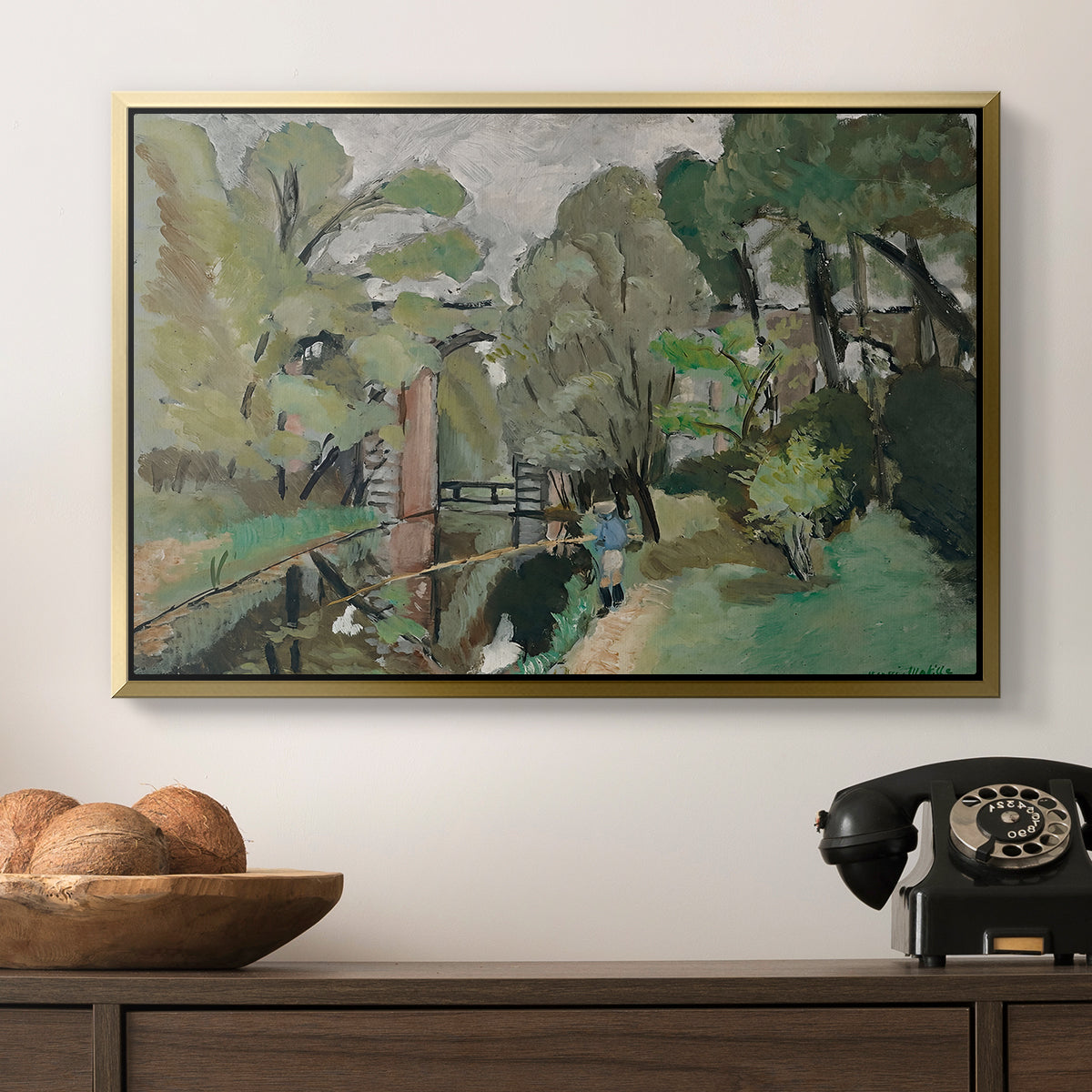 The Little Fisherman, Maintenon, 1918 - Floater Framed Canvas Print