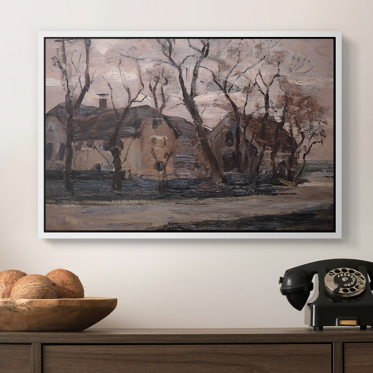 Farm near Duivendrecht in the Evening, c. 1905 - Floater Framed Canvas Print