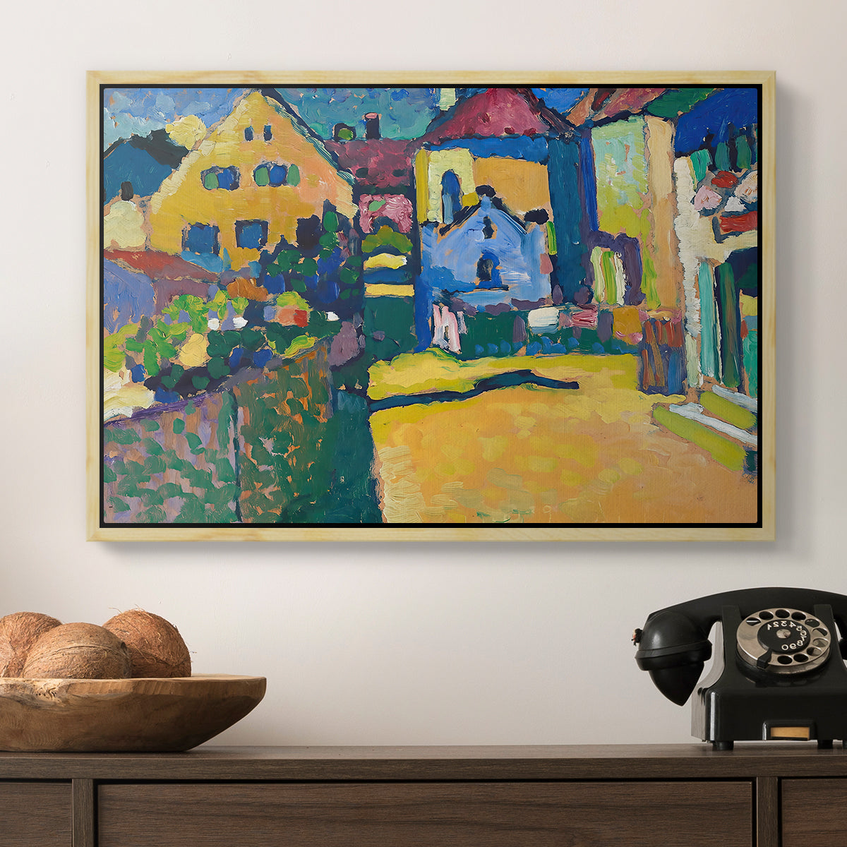 Green Lane in Murnau, 1909 - Floater Framed Canvas Print