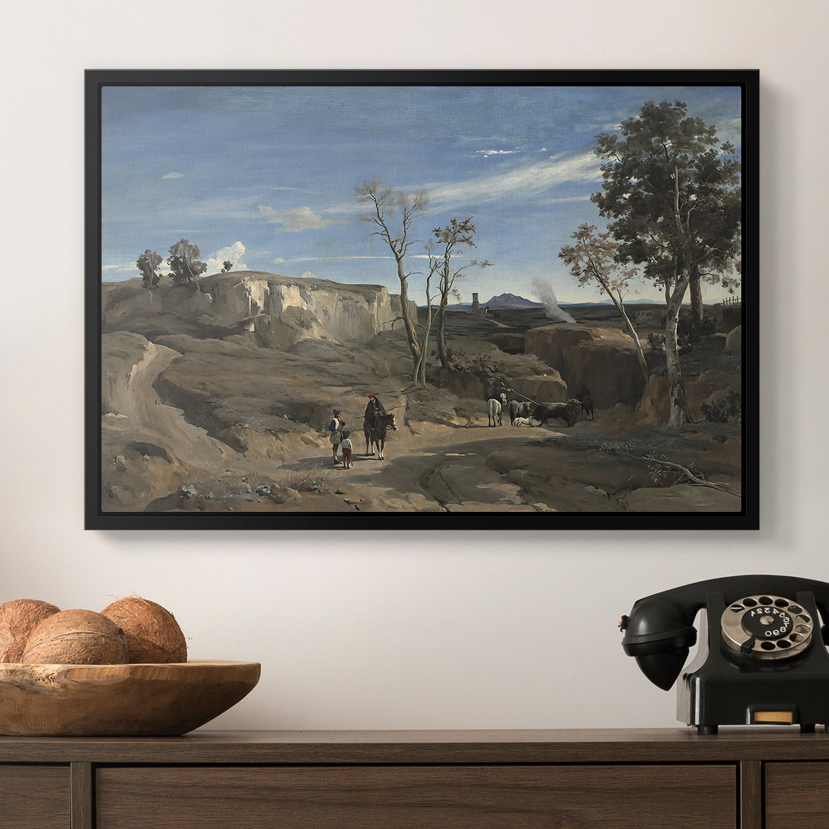La Cervara, the Roman Campagna, c. 1830-1831 - Floater Framed Canvas Print