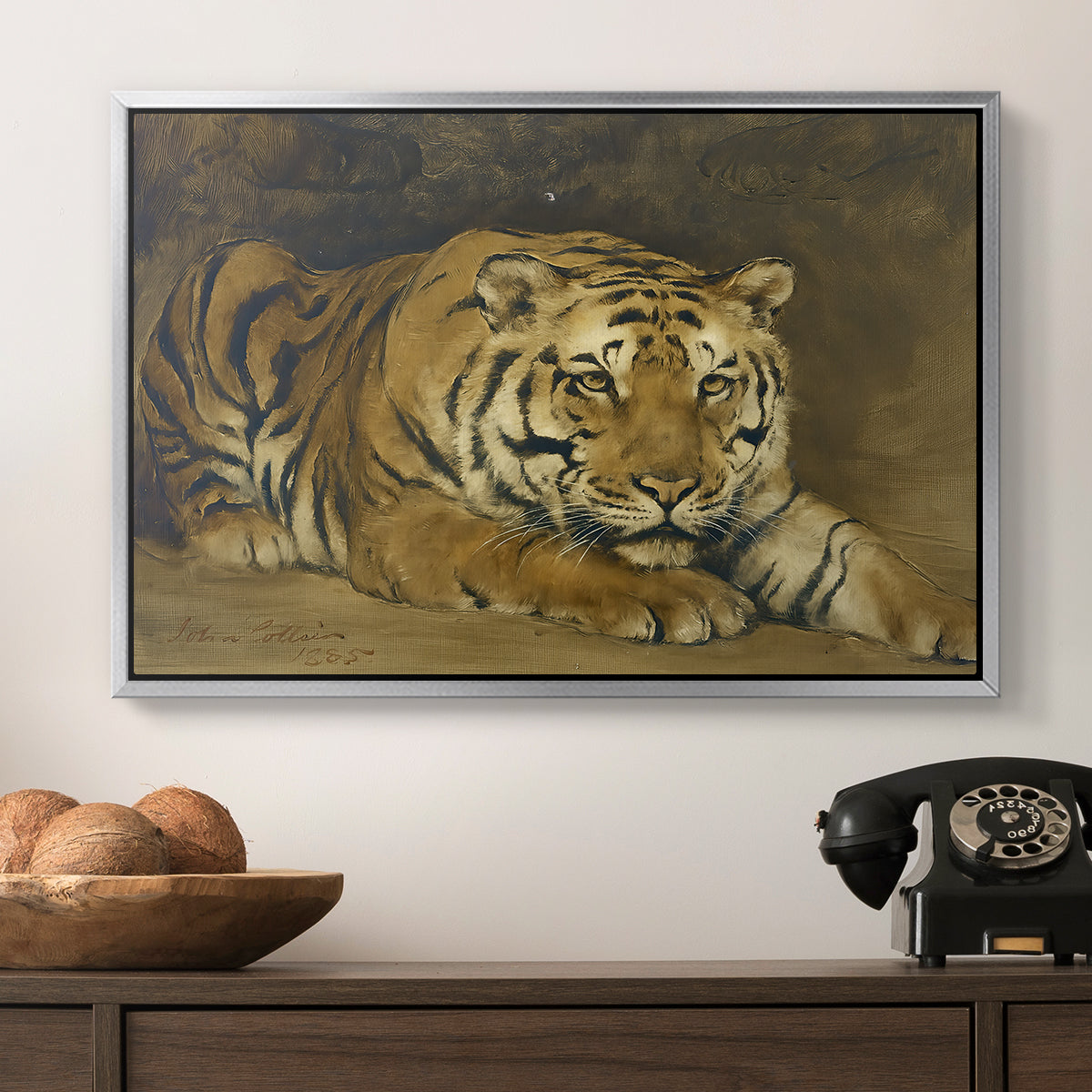 Study of a Tiger for Circe, 1885 - Floater Framed Canvas Print