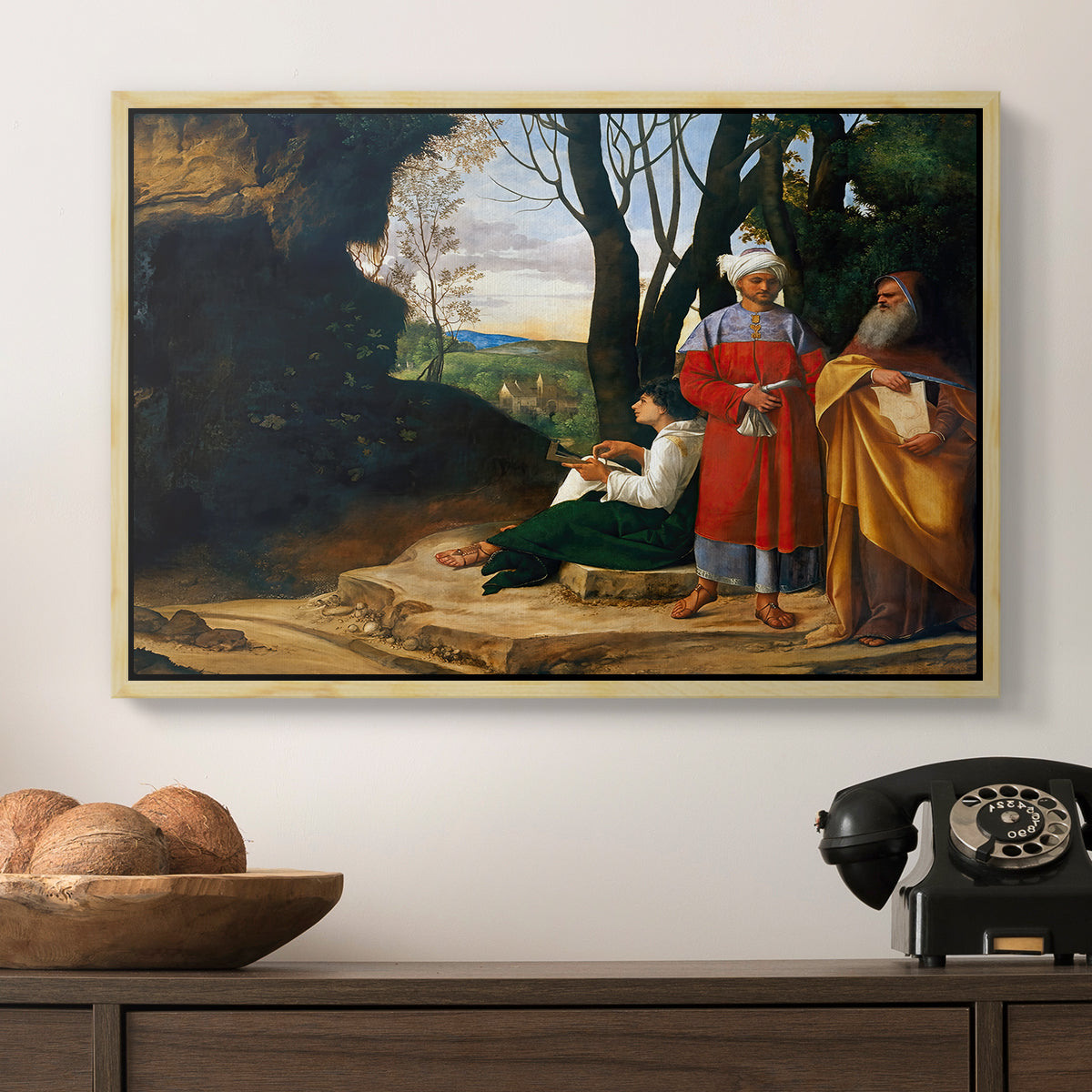 The Three Philosophers, c. 1508-1509 - Floater Framed Canvas Print