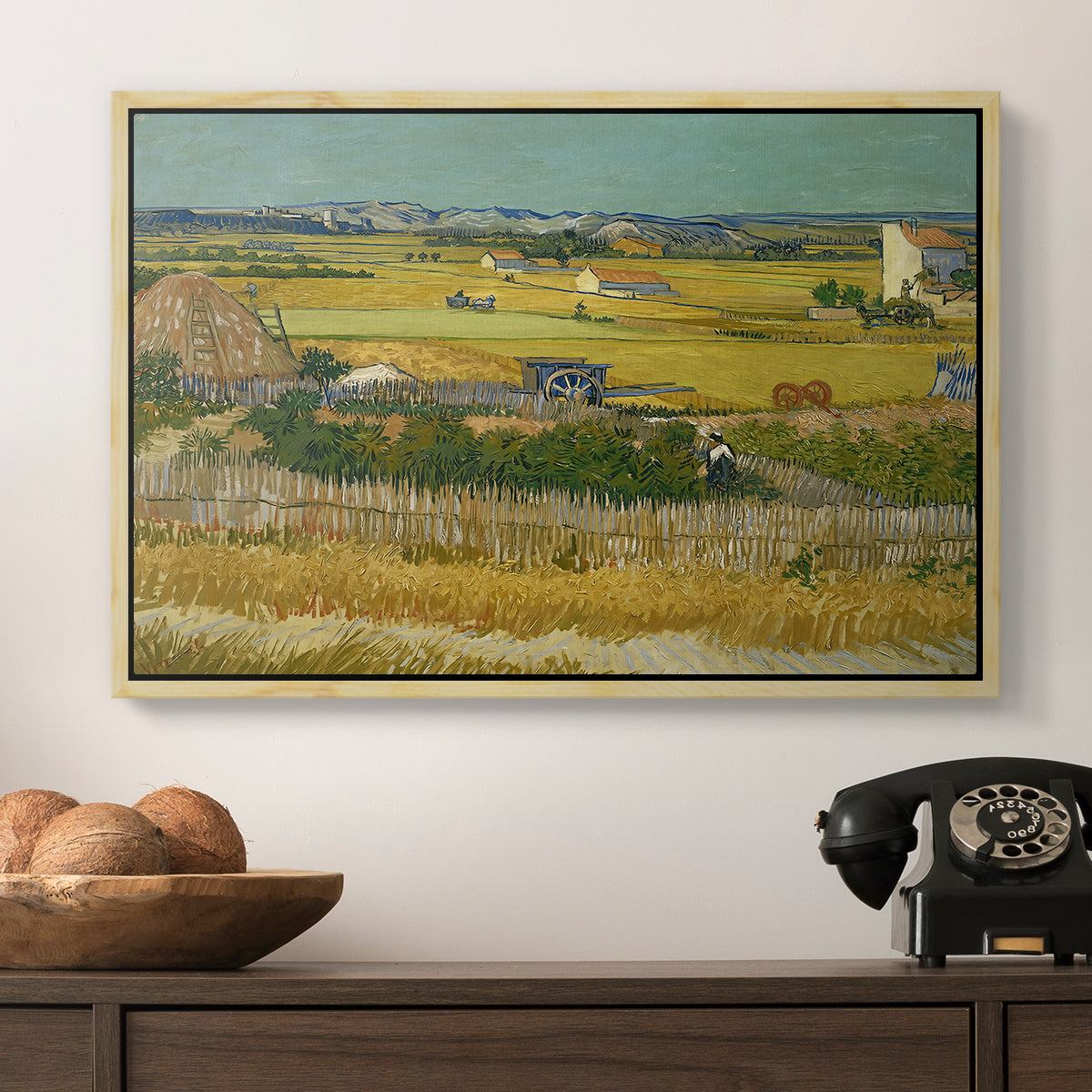 The Harvest, 1888 - Floater Framed Canvas Print