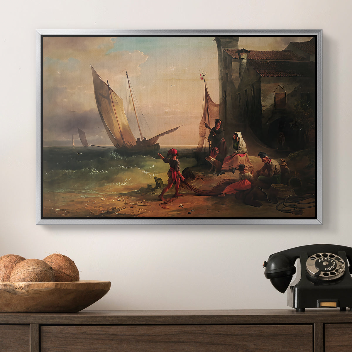 Fisherman's Family from Chioggia, 1838 - Floater Framed Canvas Print