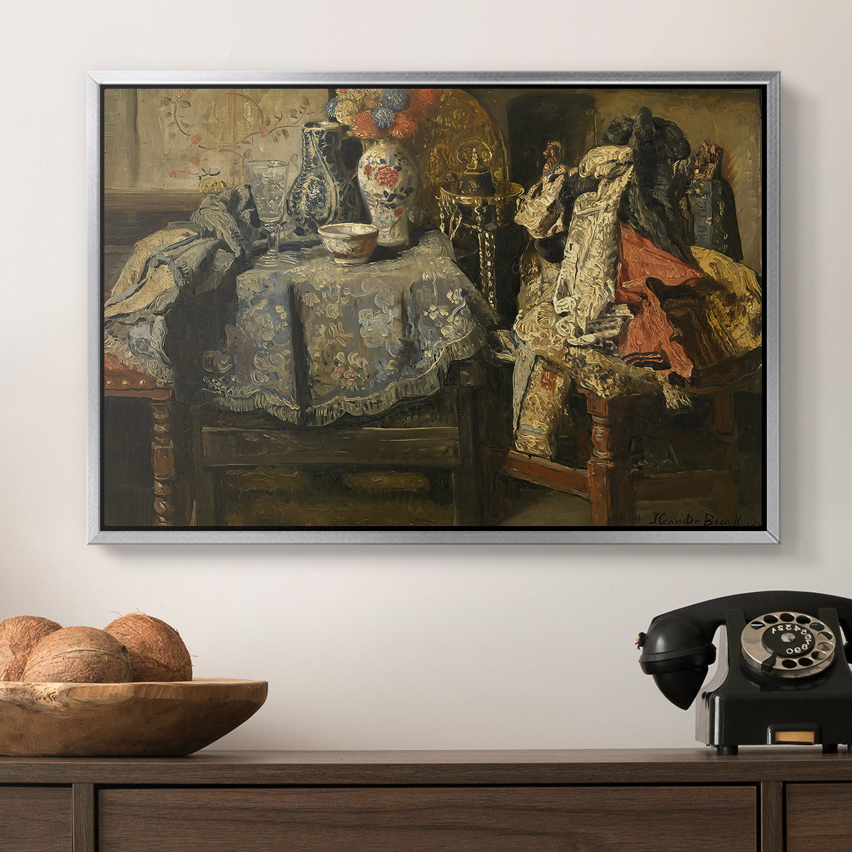Still Life Requisites, 1885 - Floater Framed Canvas Print