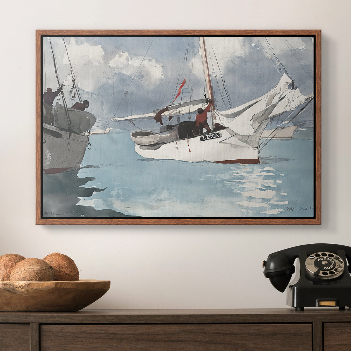 Fishing Boats, Key West, 1903 - Floater Framed Canvas Print