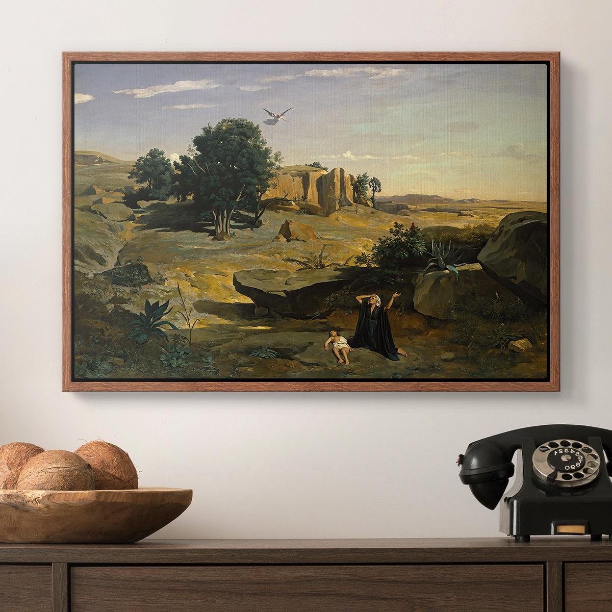 Hagar in the Wilderness, 1835 - Floater Framed Canvas Print