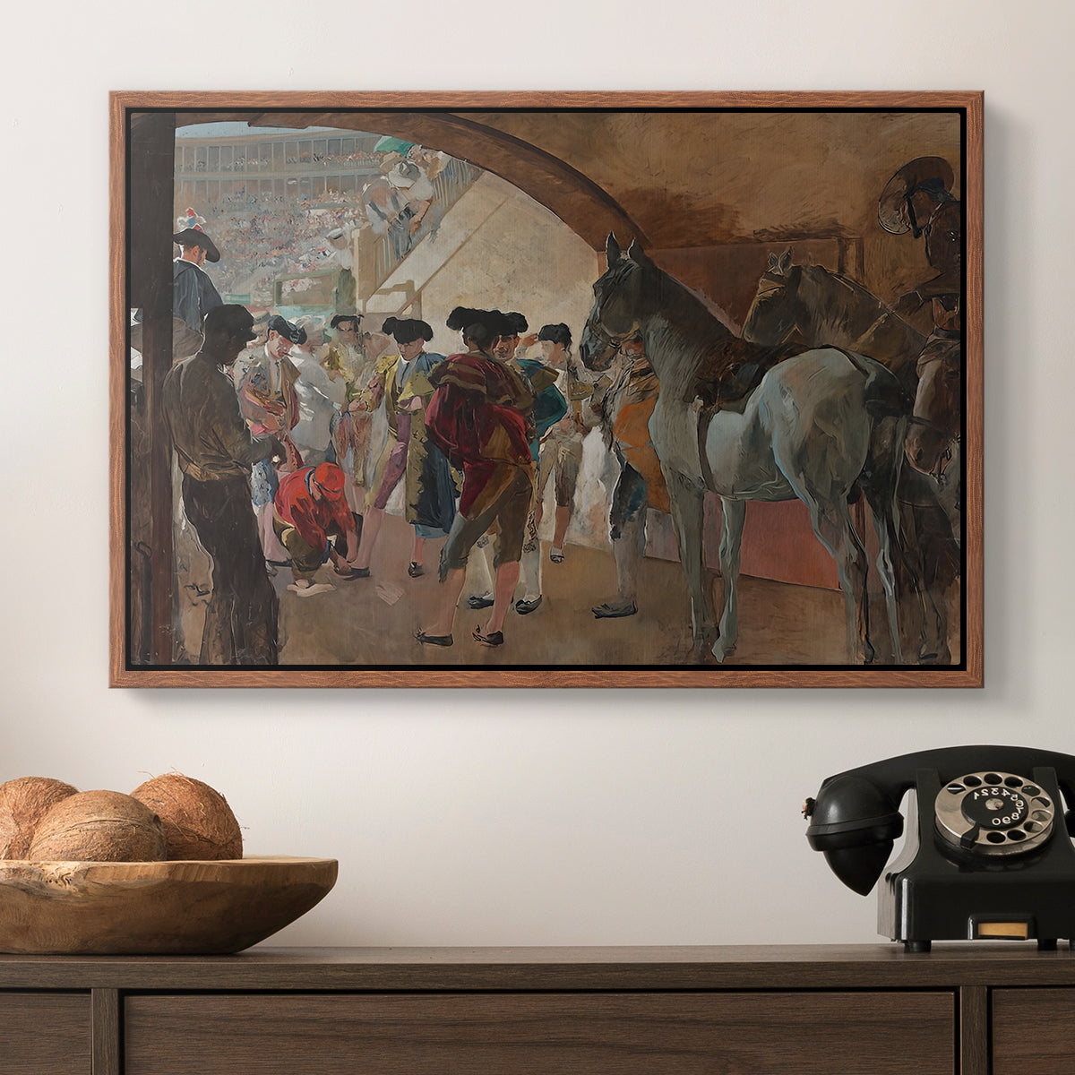 Before the Bullfight (Antes de la corrida), c. 1900 - Floater Framed Canvas Print