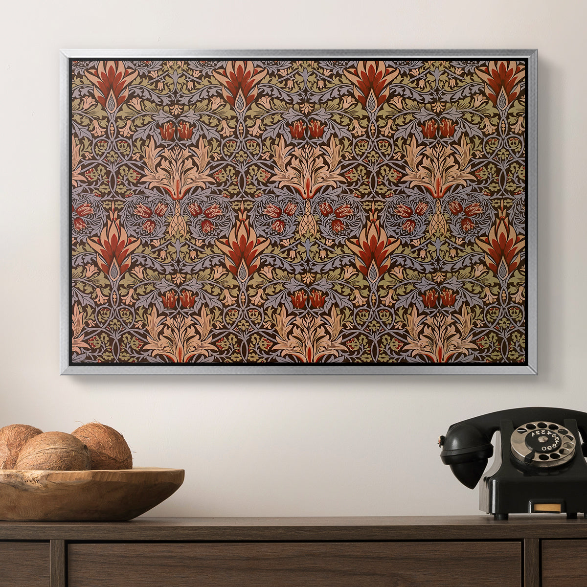 Snakeshead - Red/Cumin, c. 1876 - Floater Framed Canvas Print