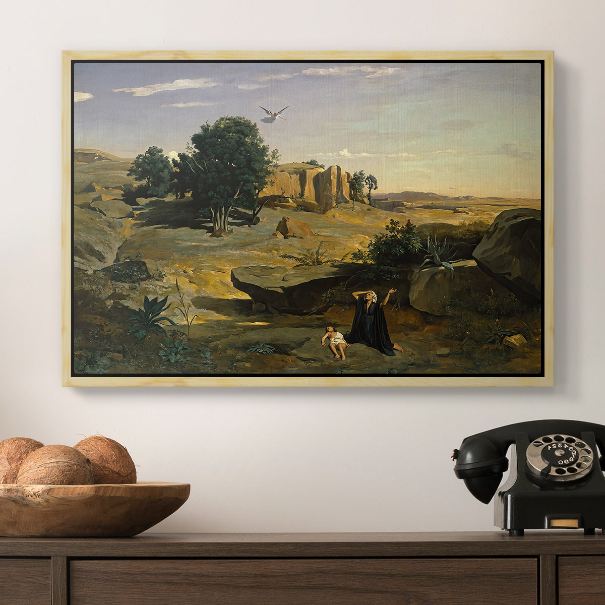 Hagar in the Wilderness, 1835 - Floater Framed Canvas Print