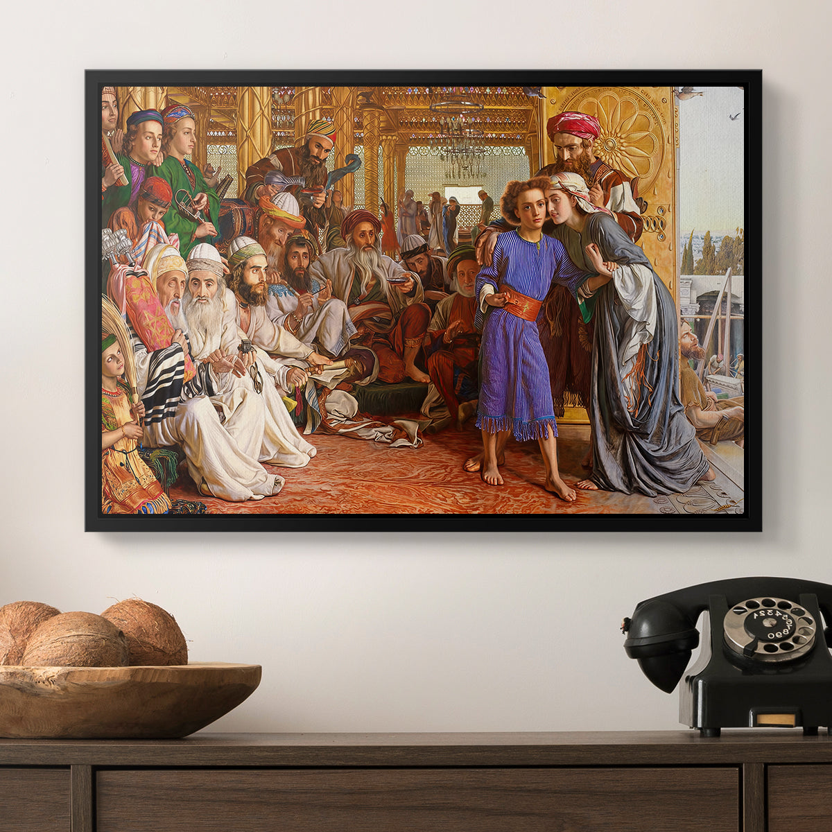 The Finding of the Saviour in the Temple, 1854-1860 - Floater Framed Canvas Print