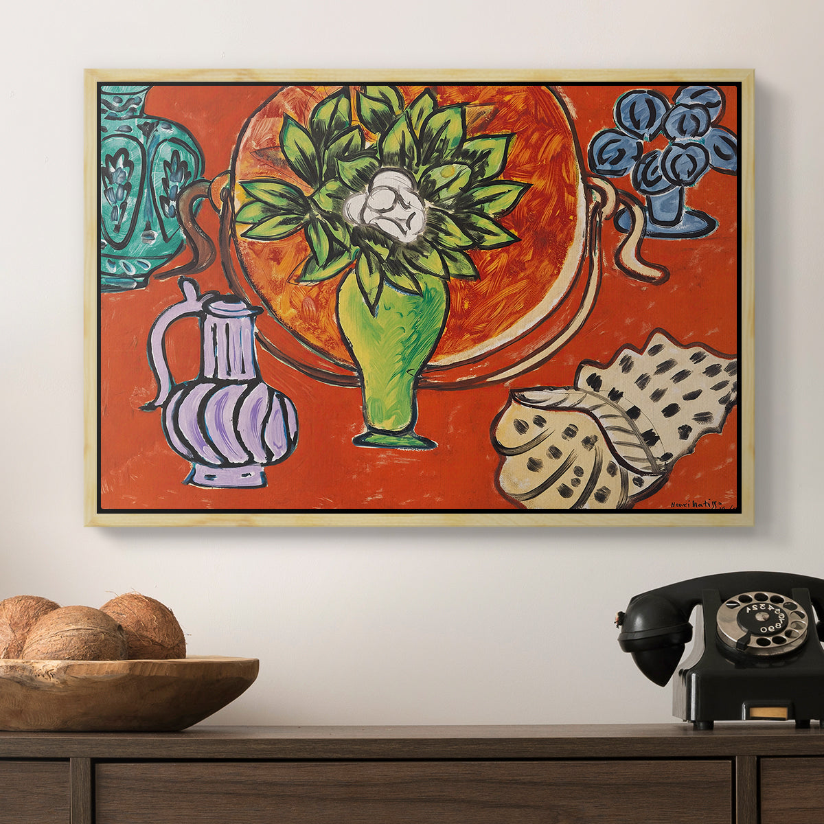 Still Life with a Magnolia (Nature morte au magnolia), 1941 - Floater Framed Canvas Print