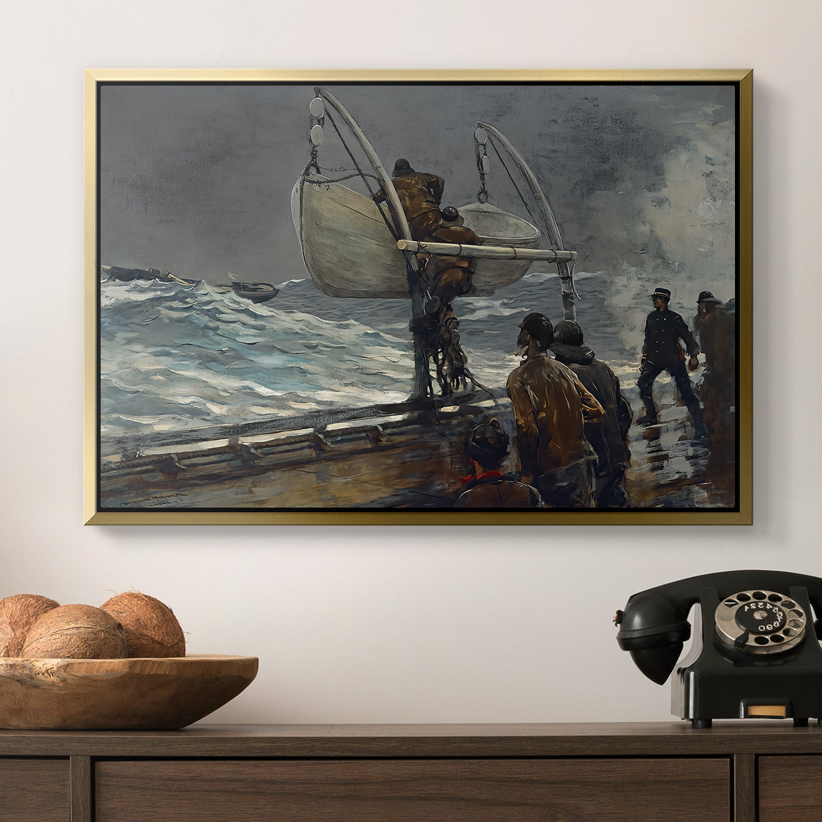 The Signal of Distress, c. 1896 - Floater Framed Canvas Print