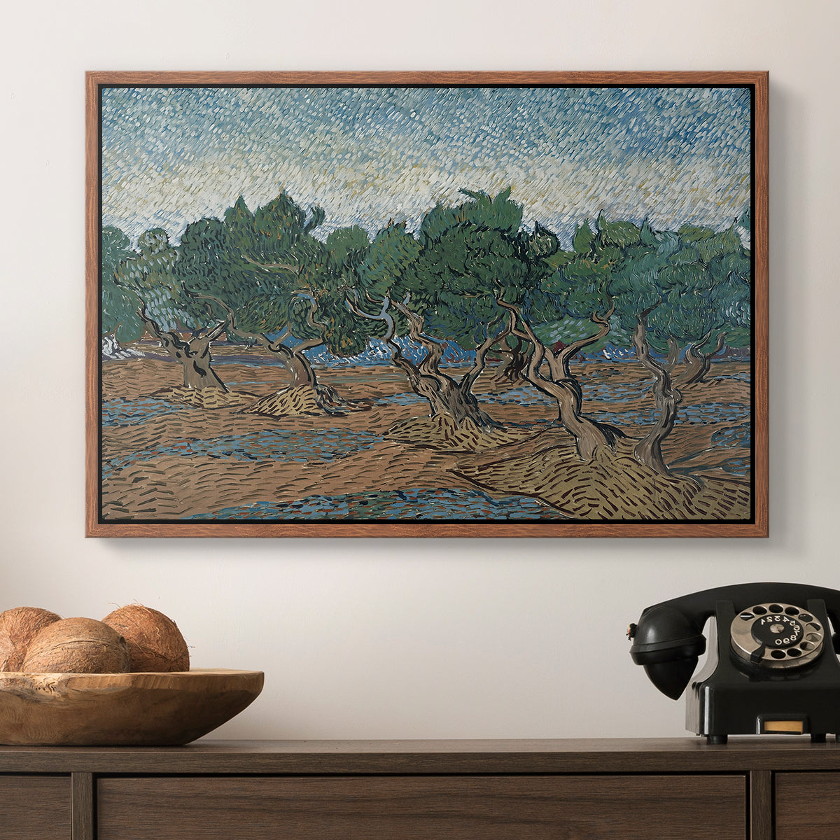 Olive Trees, 1889 - Floater Framed Canvas Print