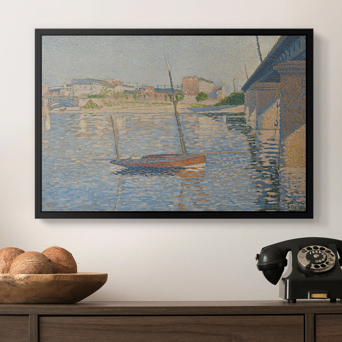 Le Clipper, Asnières, 1887 - Floater Framed Canvas Print