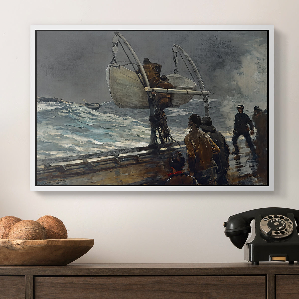 The Signal of Distress, c. 1896 - Floater Framed Canvas Print