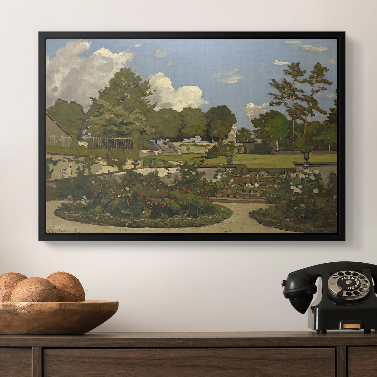 The Painter's Garden at Saint-Privé, 1886 - Floater Framed Canvas Print