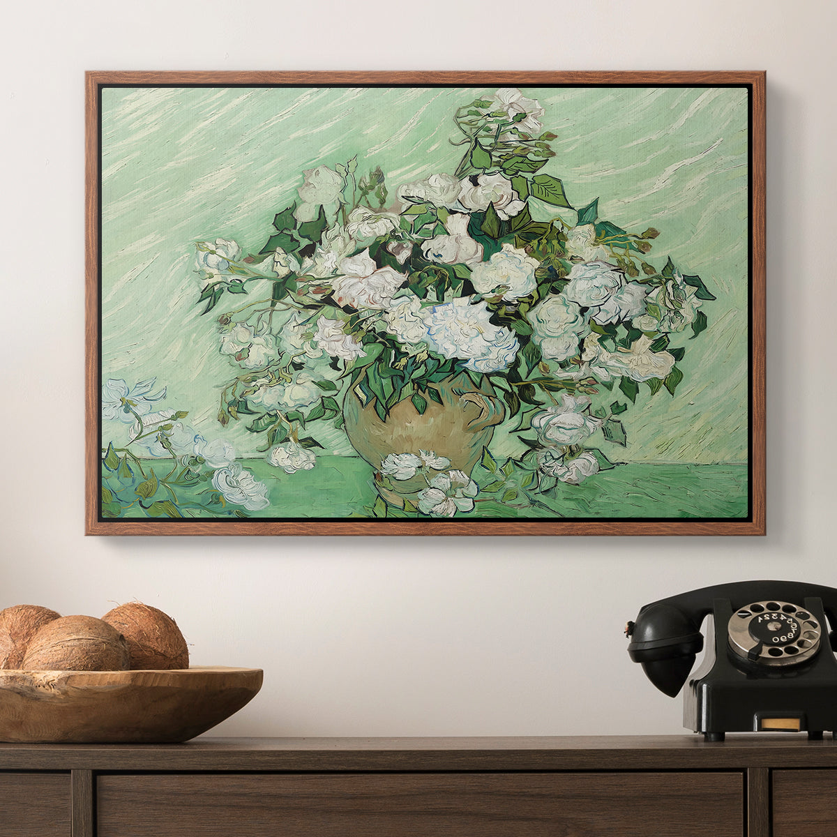 Roses, 1890 - Floater Framed Canvas Print